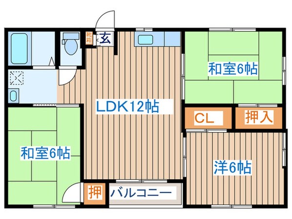 ハイツ山田B棟の物件間取画像